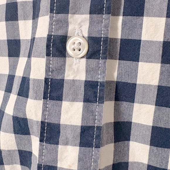 J Crew Classic Oxford Men's Blue and White Gingham Checkered Shirt Sz XS - Picture 5 of 9